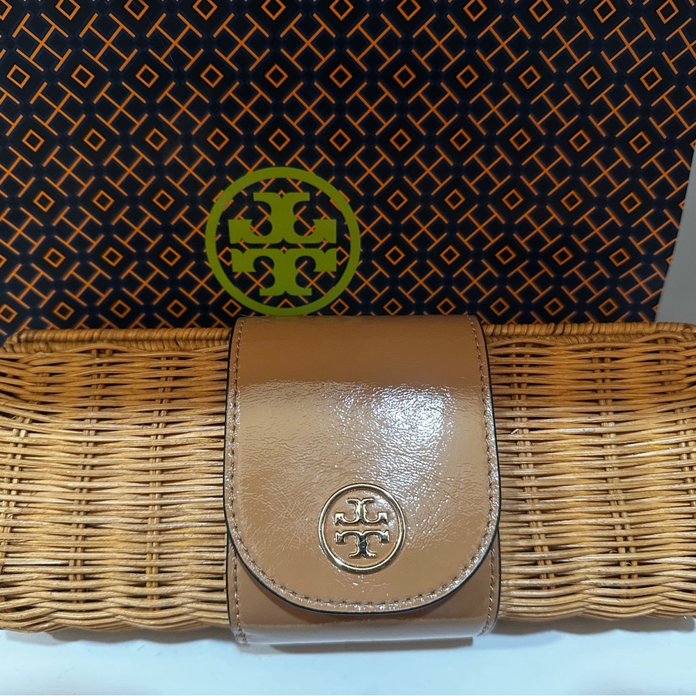 Tory Burch wicker clutch